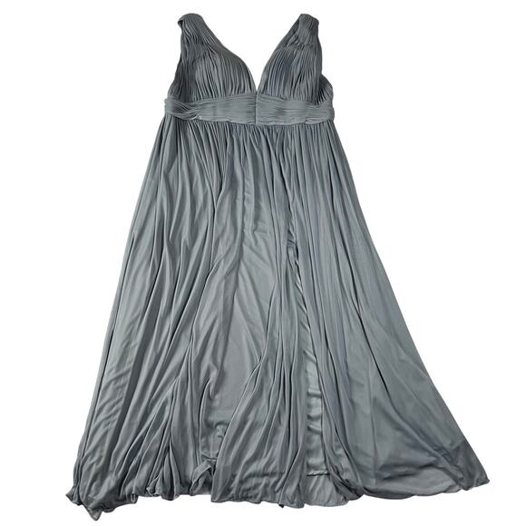 Azazie Sleeveless V-Neck Bridesmaid Maxi Dress Size A22 Front Slit Wedding - Picture 1 of 9